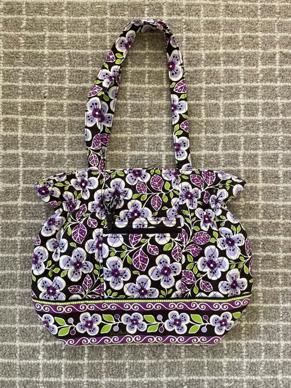 Vera Bradley Purple White Floral Tote